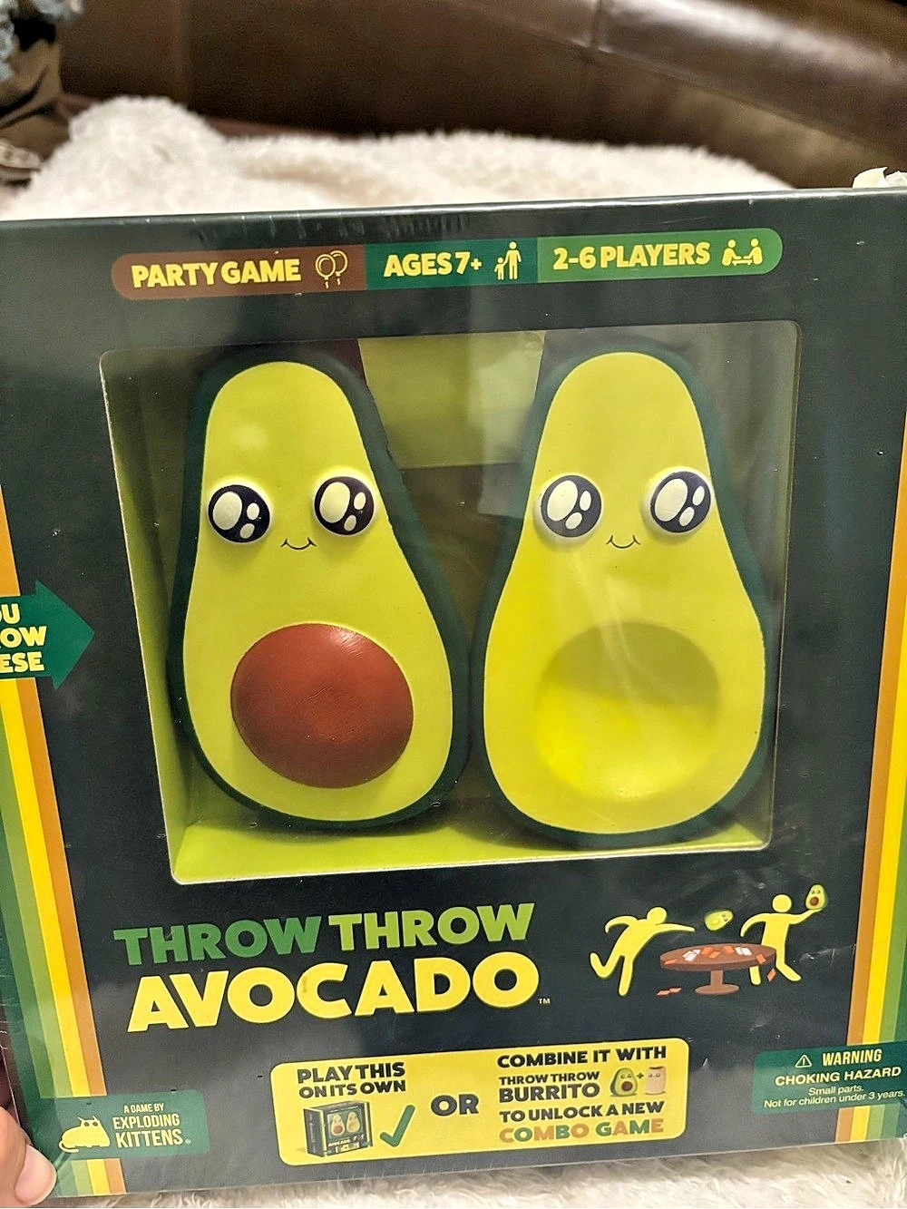 Exploding Kittens Throw Avocado Party Card Game Green & Yellow